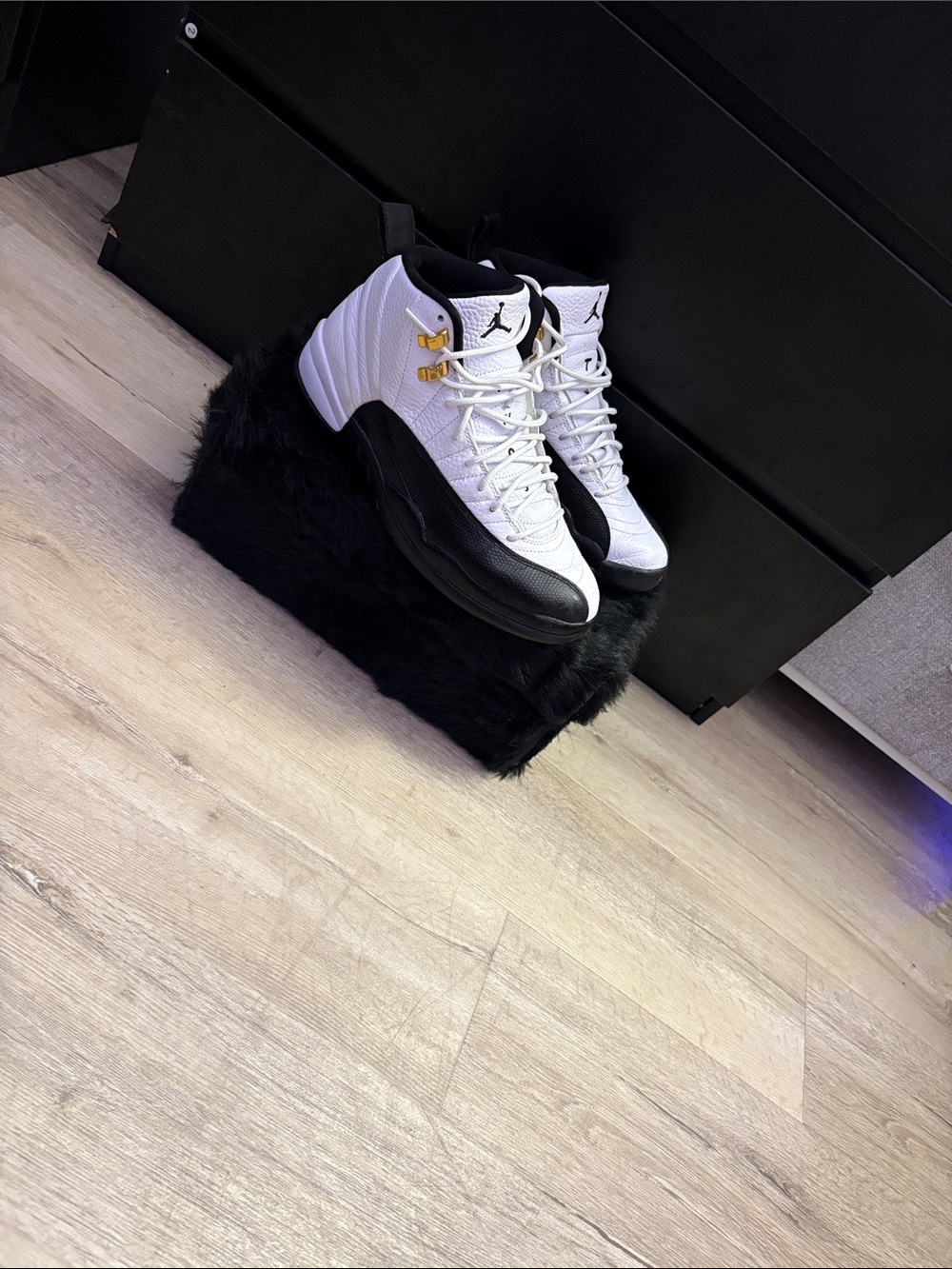 Jordan Men's’s Retro 12 Sneakers in White, Black & Gold